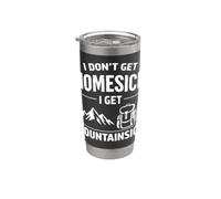 I Don't Get Homesick I Get Mountainsick Divertido Juego de palabras de senderismo Vaso térmico de acero inoxidable de doble pared