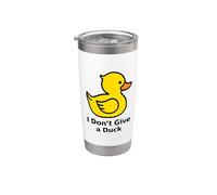 I Don't Give a Duck, Cool Yellow Duck Illustration Graphic Vaso térmico de acero inoxidable de doble pared
