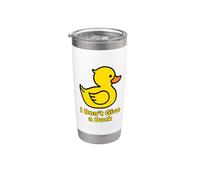 I Don't Give a Duck, Cool Yellow Duck Ilustración Gráfico Vaso térmico de acero inoxidable de doble pared