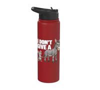 I Don't Give a Rats Ass Mouse Donkey Funny Sarcastic Animal Stainless Steel Insulated Water Bottle