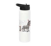 I Don't Give a Rats Ass Mouse Donkey Funny Sarcastic Animal Stainless Steel Insulated Water Bottle