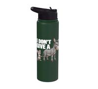 I Don't Give a Rats Ass Mouse Donkey Funny Sarcastic Animal Stainless Steel Insulated Water Bottle