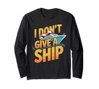 I Don't Give A Ship Funny Cruise Vacation Nautical Pun Manga Larga