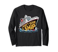 I Don't Give A Ship Funny Cruise Vacation Nautical Pun Manga Larga