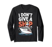 I Don't Give A Ship Funny Cruise Vacation Nautical Pun Manga Larga