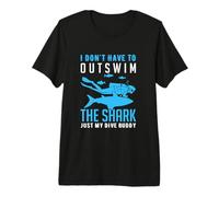 I Don't Have To Outswim The Shark Scuba Dive Diver Diving Camiseta Premium