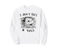 I Don't HISS & Tell Funny Gritando Zarigüeya Gatos Meme Sudadera