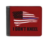 I Don't Kneel Blue Line Flag - Cartera plegable para hombre, diseño de bandera de línea azul