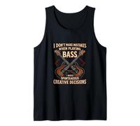 I Don't Make Mistakes Divertido Bajo Guitarrista Músico Camiseta sin Mangas