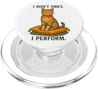 I Don't Obey Perform Sarcastic Regal Cat Vintage Graphic PopSockets PopGrip para MagSafe