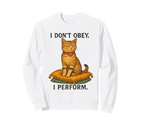 I Don't Obey Perform Sarcastic Regal Cat Vintage Graphic Sudadera