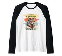 I Don't Own A Maine Coon It's Own Me Funny Cat Lovers Retro Camiseta Manga Raglan