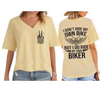 I Don't Ride My Own Bike But I Do Ride My Own Biker, I Don't Ride My Own Bike But I Do Ride My Own Biker Shirts, Amarillo cremoso (cuello en V), XL
