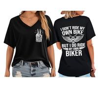 I Don't Ride My Own Bike But I Do Ride My Own Biker, I Don't Ride My Own Bike But I Do Ride My Own Biker Shirts, Negro (cuello en V), XL