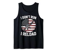 I Don't Run I Reload AR 15 Rifle Bandera USA Patriota Camiseta sin Mangas