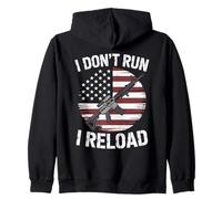 I Don't Run I Reload AR 15 Rifle Bandera USA Patriota Sudadera con Capucha