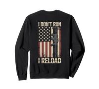 I Don't Run I Reload Funny Gun Funny Flag Vintage (ON BACK) Sudadera