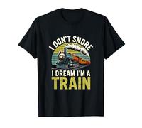 I Don't Snore I Dream I'm A Train Vagón de locomotora vintage Camiseta