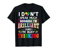 I Dont Speak Much Brilliant Autism Autistic Boys Girls Gift Camiseta gráfica económica, Hombre, Negro, XL