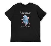 I Dont Want to Cook Anymore I Dont Want to Die Mens Camiseta de moda casual unisex negro, Negro , M