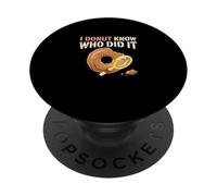 I Donut Know Who Did It Detective Cafetería Tienda Novedad PopSockets PopGrip Adhesivo