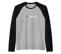 I Dragones Corazón Camiseta Manga Raglan