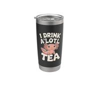 I Drink A'Lotl Tea - Juego de palabras divertido para amantes del té Vaso térmico de acero inoxidable de doble pared