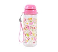 I-Drink Botella de agua 400 ml para niños con diseños inferiores con pajita, sin BPA, botella reciclable (FAIRY)