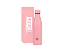 I-Drink Botella térmica de acero de doble pared de 350 ml, sin fugas, sin BPA, RI01 (3 rosa pastel)