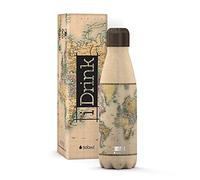 I-Drink Botella Térmica Doble Pared 350/500/750/1.000 ML, Decorada (350 ML, Old Map)