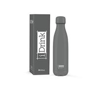 I-Drink Botella Térmica Doble Pared 350/500/750/1.000 ML, Decorada (500 ML, Gris)