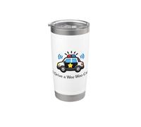 I Drive A Wee Woo Car Cop Life Oficial de patrulla Policía Humor Vaso térmico de acero inoxidable de doble pared