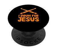 I Drum For Jesus Christian Church Baterista Niño Jesús Creyente PopSockets PopGrip Adhesivo