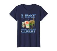 I Eat Cement Bag Gato Maldito Meme Brainrot Camiseta, Mujer, Azul Marino, S