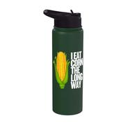I Eat Corn The Long Way - Funny Inappropriate Tee Stainless Steel Insulated Water Bottle