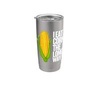 I Eat Corn The Long Way - Funny Inappropriate Tee Vaso térmico de acero inoxidable de doble pared