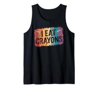 I Eat Crayons - Profesor de Arte Artista Divertido Estudiante Creativo Camiseta sin Mangas