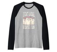 I Eat Local Enlatado Encurtido Homesteader Camiseta Manga Raglan