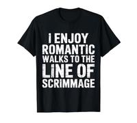 I Enjoy Romantic Walks To The Line of Scrimmage - Camiseta gráfica económica, Hombre, Negro, S