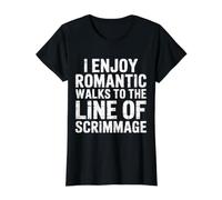 I Enjoy Romantic Walks To The Line of Scrimmage - Camiseta gráfica económica, Mujer, Negro, S
