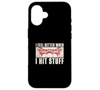 I Feel Better When I Hit Stuff Funny Drummer For A Drummer Carcasa para iPhone 16