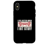 I Feel Better When I Hit Stuff Funny Drummer For A Drummer Carcasa para iPhone X/XS