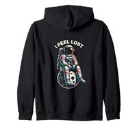 I Feel Lost Astronauta Sentado en la Luna Retro Espacial Sudadera con Capucha