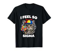 I Feel So Sigma Gato Desquiciado Gen Z Meme Brainrot Argot Witty Camiseta