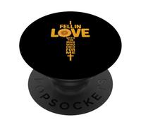 I Fell In Love with Jesus Christian Love Message Girasol PopSockets PopGrip Adhesivo
