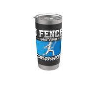 I Fence What Your Superpower Swordsman Deportes Esgrima Vaso térmico de acero inoxidable de doble pared