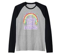 I Find The String Divertido Humor para Adultos Rainbow Camiseta Manga Raglan
