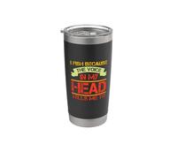 I Fish Because The Voice In My Head Fishing Lovers Fisher Vaso térmico de acero inoxidable de doble pared