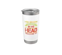 I Fish Because The Voice In My Head Fishing Lovers Fisher Vaso térmico de acero inoxidable de doble pared