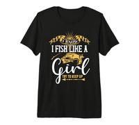 I Fish Like A Girl Try To Keep Up Fishing Outdoor Fisher Camiseta Premium